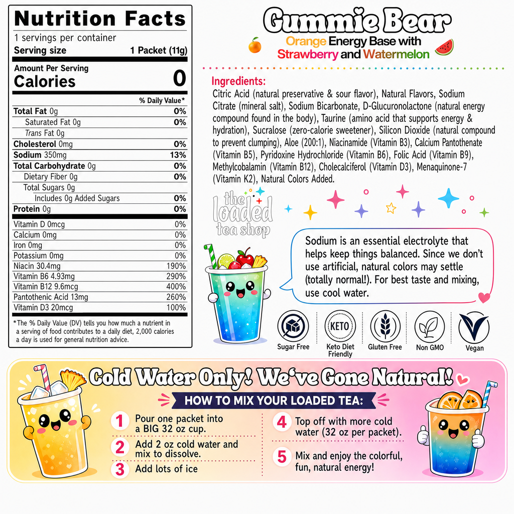 400 Case Gummie Bear (Caffeine-Free) - Made for Flavor Fans